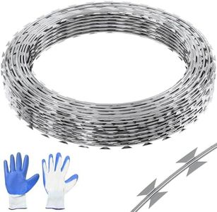 VEVOR Razor Wires, 98 ft Razor Barbed Wire, 2 Rolls Razor Wire Fencing Razor Fence, Razor Ribbon Barbed Wire Galvanized Razor Wire Fence, Rolls Razor for Garden