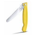 Victorinox Swiss Classic Tomato and Table Knife, Extra Sharp Blade, Wavy Edge, 11 cm, Stainless Steel, Yellow