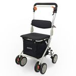Mobiclinic®, Shopping Trolley with Seat, Mobility Walker, Model Coliseo, Foldable, Rollator, Steel, Trolley with Backrest, Shopping Trolley on Wheels, Bag Removable, Directional Locking