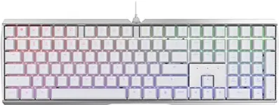 Cherry MX 3.0 S Wired Mechanical Gaming Keyboard. Aluminum Housing Built for Gamers w/MX Red Silent Switches. RGB Backlit Display Over 16m Colors. from The Makers of MX. Full Size. Pure White.