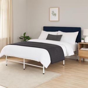 Naomi Home Foldable Full Metal Bed Frame with 13-Inch Underbed Storage, Fully Assembled Steel Platform No Box Spring Needed, Squeak-Free 600 lb Capacity for Stress-Free Setup and Small Spaces, White