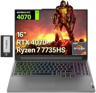 Lenovo Legion Slim 5 16" 165Hz WQXGA Gaming Laptop, AMD Ryzen 7-7735HS, GeForce RTX 4070 8GB, 64GB DDR5, 2TB SSD, 4-Zone RGB Keyboard, FHD Webcam, WiFi 6E, Win 11, Gray, 256GB Docking Station Set