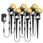 T-SUNUS LED Landscape Lights, 12V Low Voltage Landscape Lighting Outdoor Spotlights 3000K Warm White Adjustable Garden Pathway Lights with Transformer for Patio Deck Yard Garden Driveway