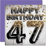 47th Birthday Card for Men - Black 