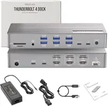 Thunderbolt 4 Dock with Displaylink Chipset - MacBook Docking Station Dual/Triple/Quad/Penta Monitor - 21 Ports 40Gbps, 90W Charging, 8K/4K Displays - Compatible with Window 10/11 Mac OS 10.2 & Above