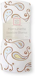 SwaddleDesigns Marquisette Swaddling Blanket, Triplets Paisley, Pastel Blue