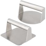 MOUYAT 2 Pack Smash Burger Press, 5.5Inch Stainless Steel Burger Smasher, Round and Rectangular Meat Press for Grilling, BBQ, and Cooking