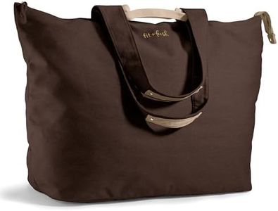 Fit & Fresh XL Beach Tote Bag for Women – Extra Large Travel Tote with Zipper & Pockets, Oversized Canvas Pool Bag, Weekender Carry-On for Beach, Travel & Family Essentials