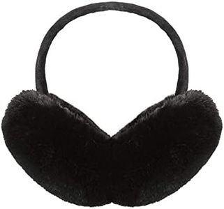 Surblue Unisex Foldable Earmuffs Warm Faux Furry Fleece Winter Outdoor, Black