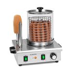 Klarstein Wurstfabrik Pro 550 Hot Dog Maker - 550 Watts, 2 Heating Spits, Temperature Controller 30-100 ° C, Glass Cylinder: Ø 20 cm, Stainless Steel Cage: Ø 17 cm, Stainless Steel Casing, Silver