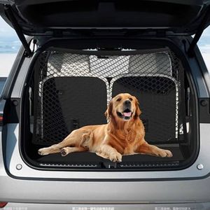 CJMAVUT Pet Barrier SUV, Dog Car Net Barrier, Dual Layer Car Net for Dogs with Bungee Cords, Easy to Install, Adjustable Dog Net for Car 47" x 33.9"