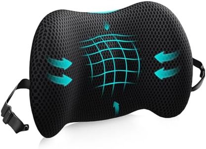 Lumbar Support Pillow for Office Chair, Car Lumbar Pillow Lower Back Pain Relief, Memory Foam Back Cushion with 4D Mesh Cover and Adjustable Straps, Ergonomic Chair Back Pillow for Car,Bed, Gaming