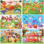 6 Puzzles Wooden Jigsaw Puzzles Set