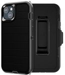 Paprose for iPhone 15 Plus Case,Heavy Duty 3-Layer[Shockproof][Dropproof][Dust-Proof] Durable Military Grade Full Body Rugged Protection Cover Case for Apple iPhone 15 Plus 5G 6.7 inch,Dark Black