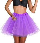 Summer Skirt for Women, 1950s Tulle Vintage Tutu Skirt for Teen Girls, Bubble Skirts for Ballet Party Cosplay Costume Accessories Purple