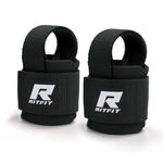 RitFit Lifting Straps + Wrist Protector for Weightlifting, Crossfit, Bodybuilding, MMA, Powerlifting, Strength Training ~ Men & Women (Black)