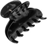 Small Black Hair Clip for Women, France Luxe Sm Couture Claw Clip, Nacro Black, Strong Grip, Lightweight Comfort, Damage-Free French Design, Ideal for Half-Up Style