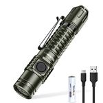 Wurkkos FC12 Tactical EDC Flashlight, Ultra Bright LED SFT40 LED 2000LM, Two-Way Clip, USB-C Rechargeable, Compact LED Flashlight with Tactical Limit Switch Camping Hiking Cycling IPX8