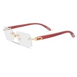RSINC Unisex Eyeglass wooden Classic Retro style with gold color Fashion Frames Glasses from india
