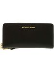 Michael Kors Jet Set Travel Continental Leather Wallet/Wristlet - Black/Gold