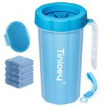 Tinioey Paw Cleaner for Large Dogs with Handle | Dog Paw Cleaner Large Breed to Clean Muddy Paws | Dog Foot Cleaner Paw Washer for Dogs & Pets| Dog Feet Washer (Blue)