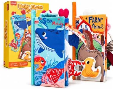 JoyCat Baby Books 0-6 Months - 2PCS Infant Toys 0-6m Tummy Time Babies Toy Newborn Toys Early Development Sensory Book Baby Girl Boy Shower Christmas Birthday Gift Stocking Stuffers