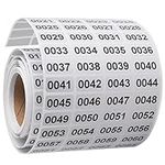 2100 Pcs Number Stickers, Inventory Stickers, Asset Tags, Consecutive Numbered Stickers, Waterproof Inventory Tags, Number Labels, Asset Labels (0.39 x 0.75 Inch)