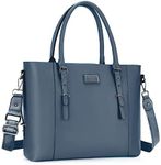 MOSISO PU Leather Laptop Tote Bag for Women (15-16 inch), Peacock Blue