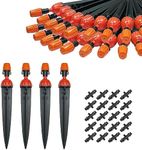 BEADNOVA Irrigation Drippers 30pcs Drip Emitters for 1/4 Inch with Straight Coupling 360 Degree Micro Sprinkler Adjustable Drip Irrigation Heads Drippers for Drip Irrigation Parts Garden Patio Lawn