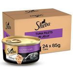 Sheba Deluxe Premium Adult (1+ Years) Wet Cat Food, Tuna Fillets in Jelly, 85 g Can (Pack of 24), High-moisture wet food for healthy hydration