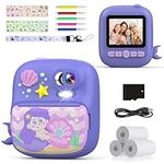 TIATUA Kids Camera Instant Print, Camera for Kids with Printing Photo Paper, Christmas & Birthday Toys Gifts for Girls Aged 3-13, Toddler Digital Camera for 4 5 6 7 8 9 10 11 12 Years Old - Purple