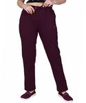 HIFZAA Womens Fleece Track Pant Warm Lower for Winter Pocket with Zip-Wine-L