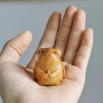 Cute Wooden Small Mouse Cat Ornamen