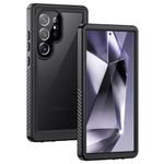 Lanhiem for Samsung Galaxy S24 Ultra Case, IP68 Waterproof S24 Ultra Dustproof Shockproof Case with Built-in Lens & Screen Protector, Full Sealed Protective Cover for Samsung S24 Ultra 6.8" (Black)