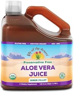 Lily of the Desert Aloe Vera Juice - Organic, Preservative-Free Inner Fillet Aloe Vera Drink with Natural Digestive Enzymes for Gut Health, Stomach Relief, Wellness, Glowing Skin, 128 Fl Oz