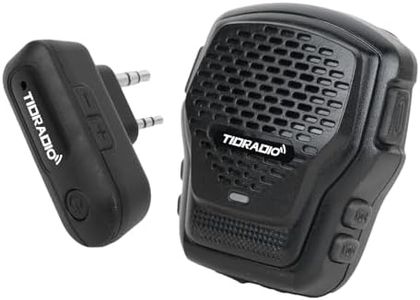 TIDRADIO Wireless Speaker Mic with Programmer Adapter,for 2-Pin K-Port GMRS/Ham Radio TD-H9 H3 Plus Baofeng UV-5R Mini 5RM GM-15PRO UV-32 888S RT22 Walkie Talkies Accessories,Zello APP,USB-C Charging