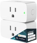 Linkind Matter Smart Plug, Work with Apple Home, Siri, Alexa, Google Home, SmartThings, Smart Outlet 15A/1800W Max, Smart Home Automation, APP Remote Control,Timer&Schedule, 2.4G Wi-Fi Only, 2 Pack