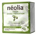 Neolia Hydra-Prevention Green Olive Oil Soap Bar - Made With Extra Virgin Organic Italian Olive Oil + Aloe Vera + Vitamins & Minerals. Moisturizing All-Natural Olive Oil Bar Soap, Bar Soap Olive Oil Safe for Dry or Sensitive Skin - No Paraben, Fresh Scent. 3 Bars (3x130g)