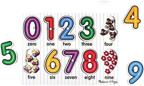Melissa & Doug See-Inside Numbers Wooden Peg Puzzle - Educational Toy for Toddlers and Preschoolers