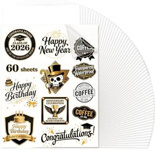Joyclub Sublimation Sticker Paper, 60 Sheets 8.5x11 Glossy Transparent Waterproof Sticker Paper Vinyl for Sublimation Inkjet Printer and Heat Press, High Clarity for Mugs and Labels