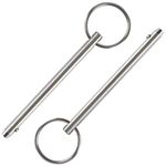 2 Pack Quick Release Pin, Diameter 1/4"(6.3mm), Total Length 3.75"(95mm), Effective Length 3"(76mm), Full 316 Stainless Steel, Bimini Top Pin, Marine Hardware