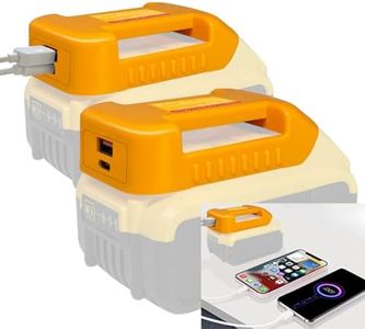 2Pack USB Charger Adapter for Dewalt 20V 60V Battery,for Dewalt Battery Holders with USB-A&USB-C 2.1A Fast Charge Ports,Power Battery Connector USB Charger Adapter Set(Adapter Only)