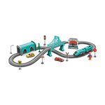 OANGO DIY Train City Track for Kids | DIY 66PCS City Track Electric Train Track Set for Children (Multicolor)