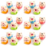 JZK 24 x Small Animal Pencil Sharpener with Container for Kids Party Bags fillers, Cute Pencil Sharpener for Children Birthday Favours, giveaways, Game prizes for Girls Boys