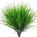 HBell 12pcs Artificial Plants, Plastic Wheat Grass Greenery Shrubs UV Resistant Fake Outdoor Plants for Farmhouse Home Garden Wedding Indoor Outside Decor (Grasses)