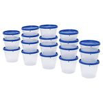 SIMPARTE Nesterware Food Storage Container Set With Lid For Kitchen Storage, Organizer, Pulses, Sugar, Tea, Cereals (Set Of 18, Dark Blue) - Polypropylene