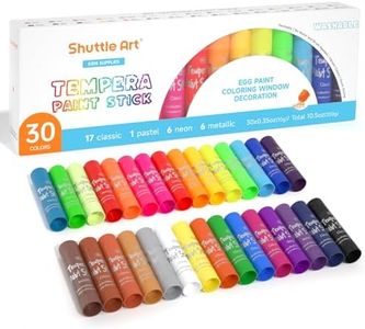 Tempera Paint Sticks, 30 Colours Solid Tempera Paint for Kids, Super Quick Drying, Works Great on Paper Wood Glass Ceramic Canvas