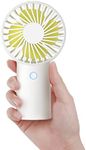 JISULIFE Handheld Fan, 4000mAh Portable Fan, Mini Hand Fan, USB Rechargeable Small Pocket Fan [5-20H Working Time] Battery Operated Personal Fan with 3 Speeds for Travel/Commute/Picnic/Office-White