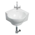 Vardhman Ceramics Corner Wash Basin Wall Hung Mounted Glossy Finish White Sink for Bathroom (13 x 13 x 5 Inch)