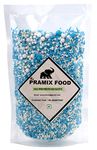 Pramix Rainbow Sprinkles for Cake Decoration & Mix Sky Blue / White Sprinkler Balls, 100g